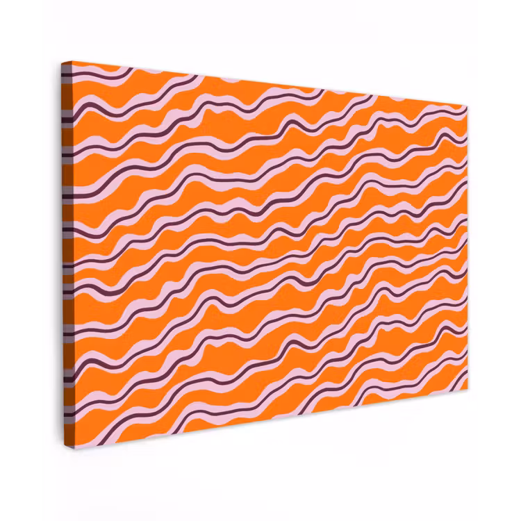 Retro - Golvend - Oranje canvas 2cm klein 34 -z3d