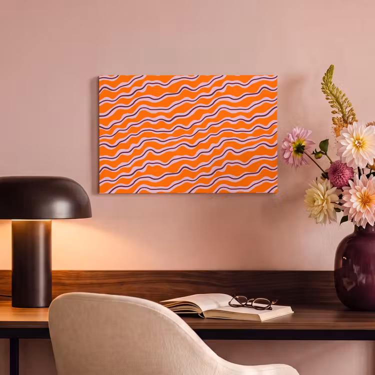 Retro - Golvend - Oranje canvas 2cm klein 34 -sfeer4