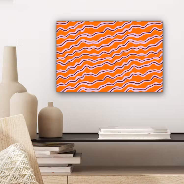 Retro - Golvend - Oranje canvas 2cm klein 34 -sfeer6