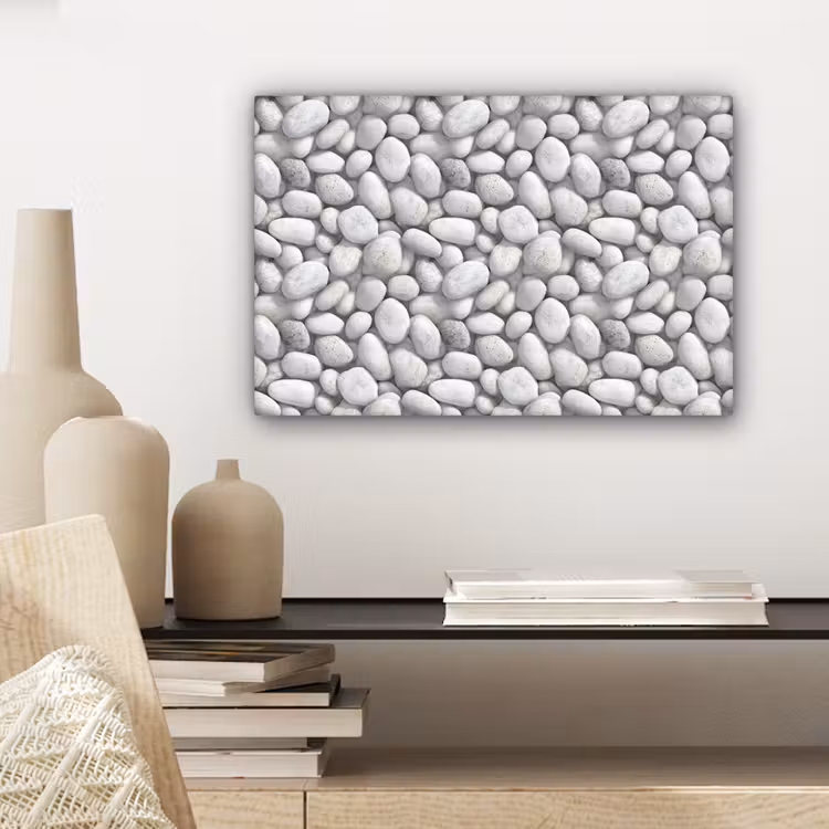 Steentjes - Grijs - Ovaal canvas 2cm klein 34 -sfeer6