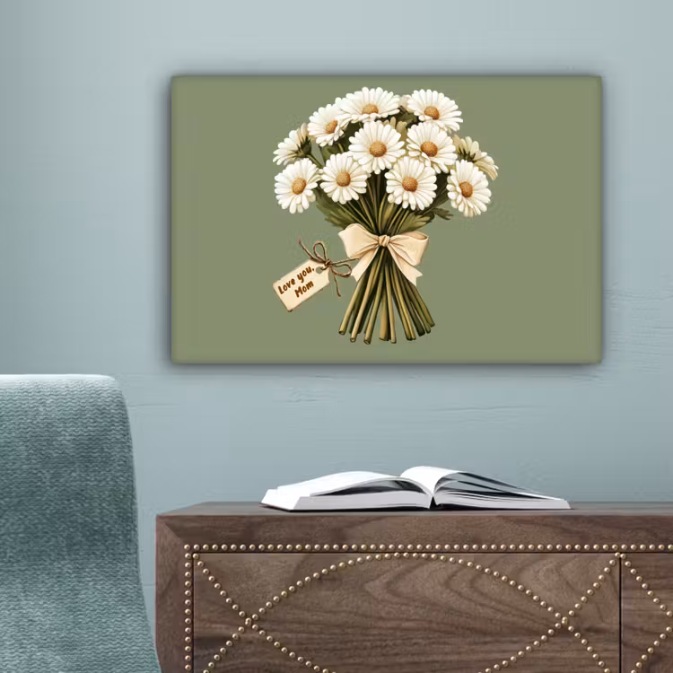 Lint - Boeket - Groen - Quote canvas 2cm klein -sfeer4