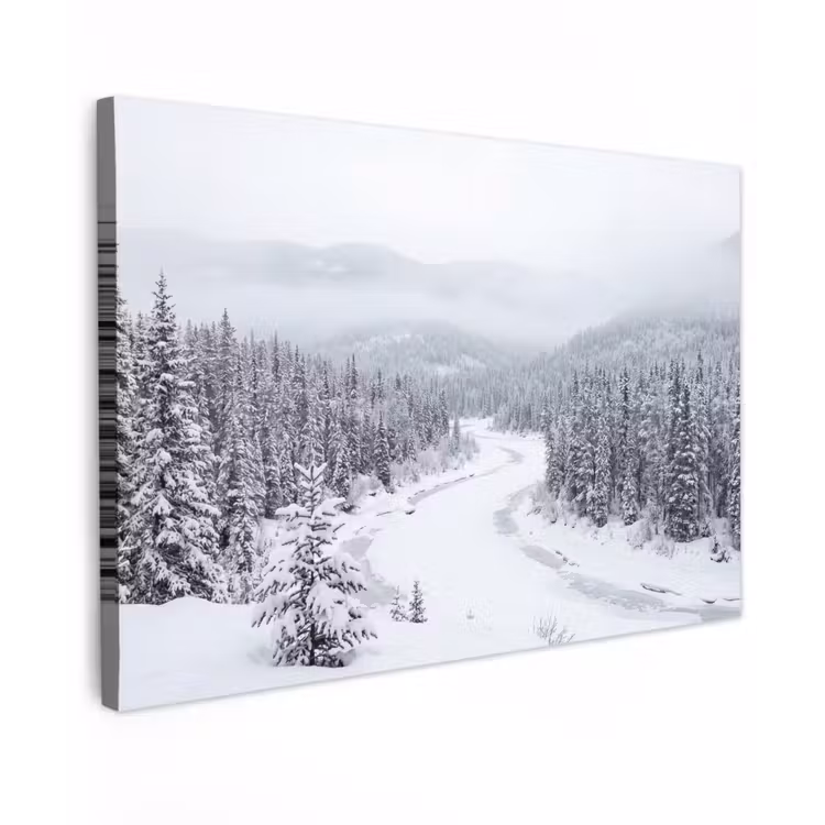 Rivier - Bevroren - Landschap - Winter canvas 2cm klein -z3d