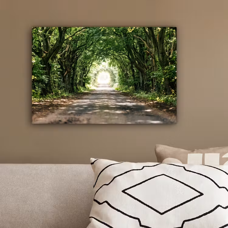 Weg - Bomen - Natuur - Groen canvas 2cm klein -sfeer3