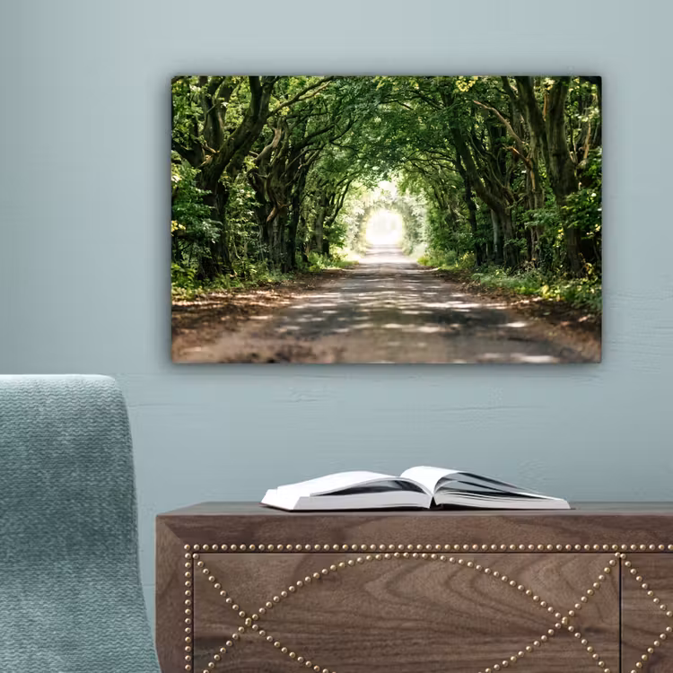 Weg - Bomen - Natuur - Groen canvas 2cm klein -sfeer4