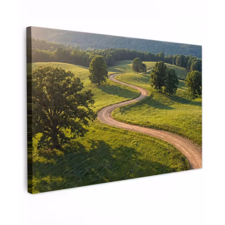 Weg - Weide - Natuur - Groen canvas 2cm klein -z3d
