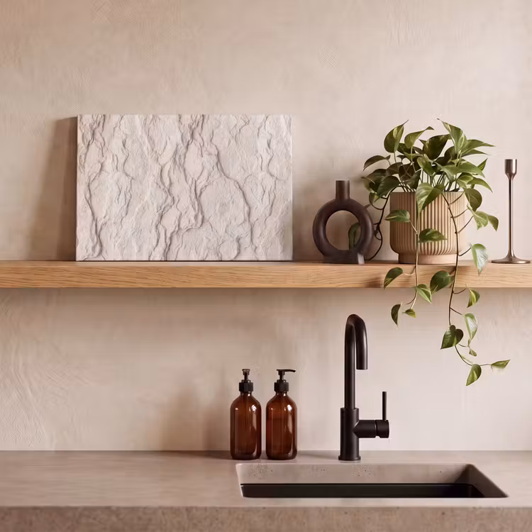 Rots - Structuur - Natuur - Beige - Abstract canvas 2cm klein -sfeer3