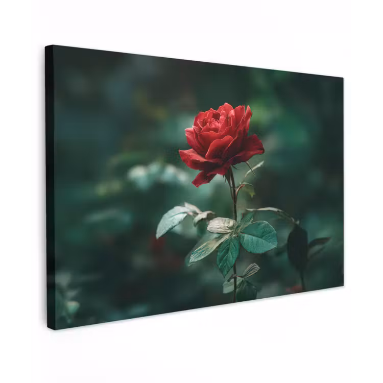 Roos - Bladeren - Dieprood canvas 2cm klein -z3d