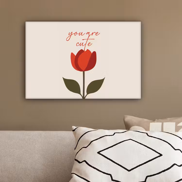 Roos - Rood - Bloem - Valentijn canvas 2cm klein -sfeer3