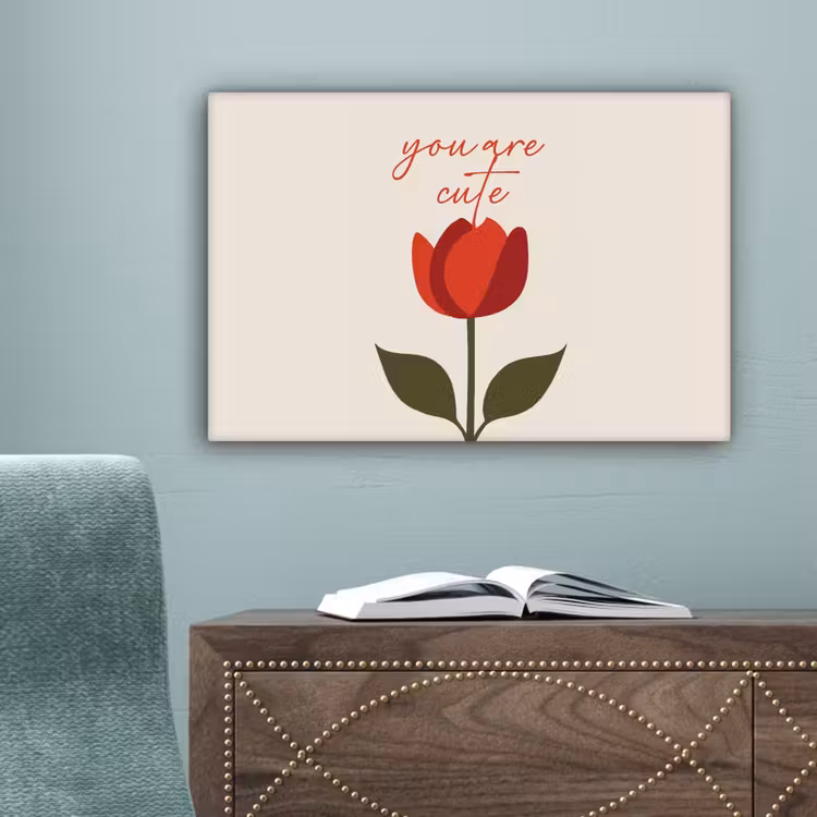 Roos - Rood - Bloem - Valentijn canvas 2cm klein -sfeer4