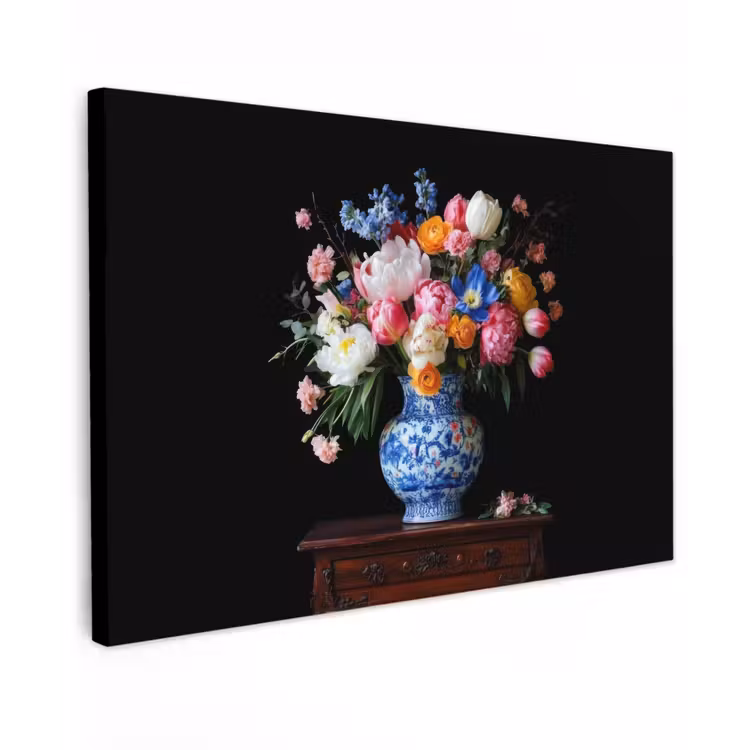 Rozen - Bloemen - Vaas - Boeket canvas 2cm klein -z3d