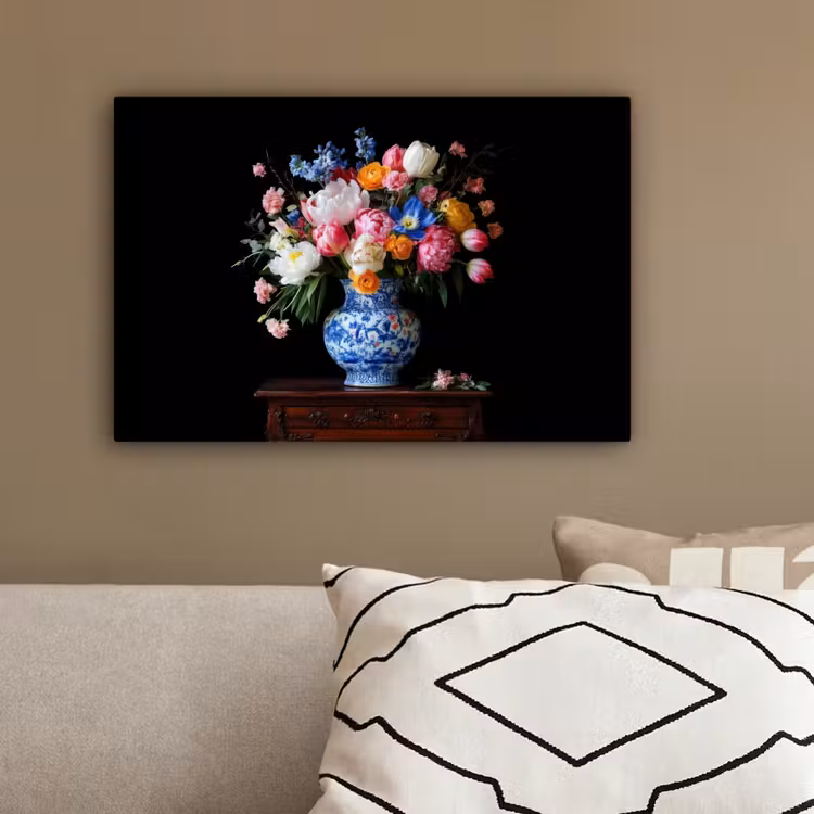 Rozen - Bloemen - Vaas - Boeket canvas 2cm klein -sfeer3