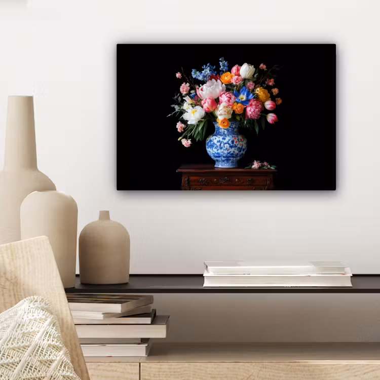 Rozen - Bloemen - Vaas - Boeket canvas 2cm klein -sfeer6