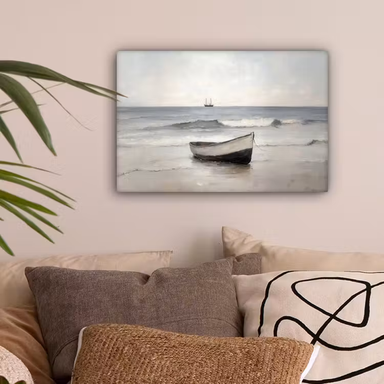 Roeiboot - Zee - Horizon canvas 2cm klein -sfeer1