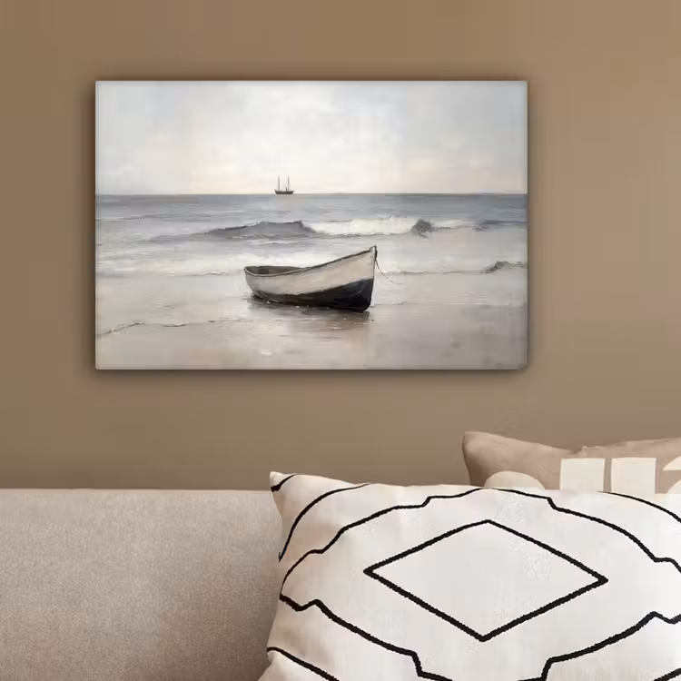 Roeiboot - Zee - Horizon canvas 2cm klein -sfeer3
