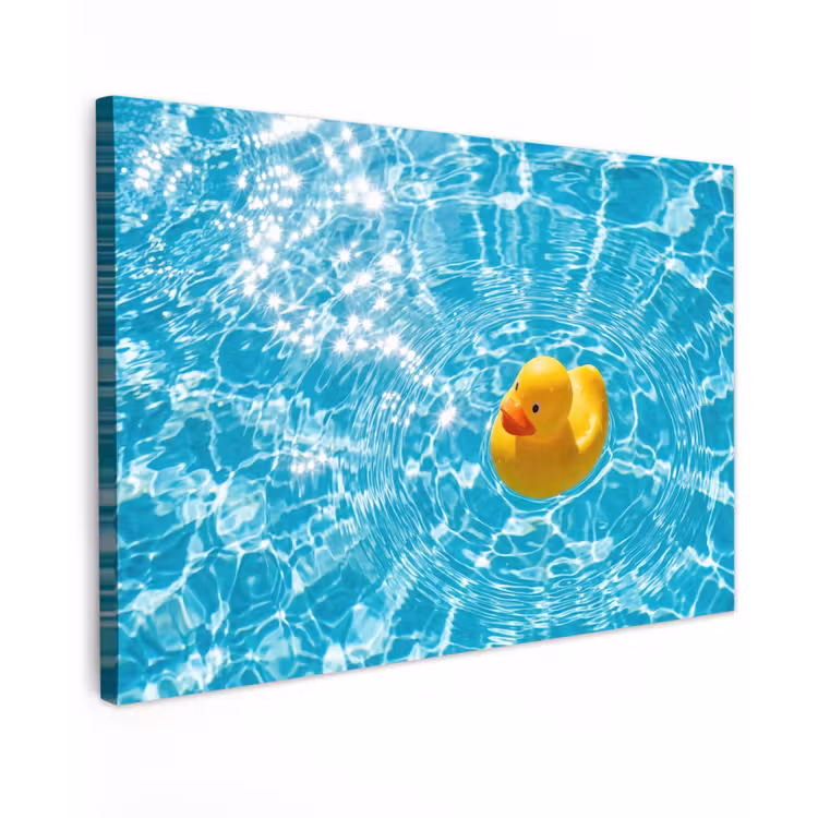 Badeend - Dobberen - Blauw canvas 2cm klein -z3d