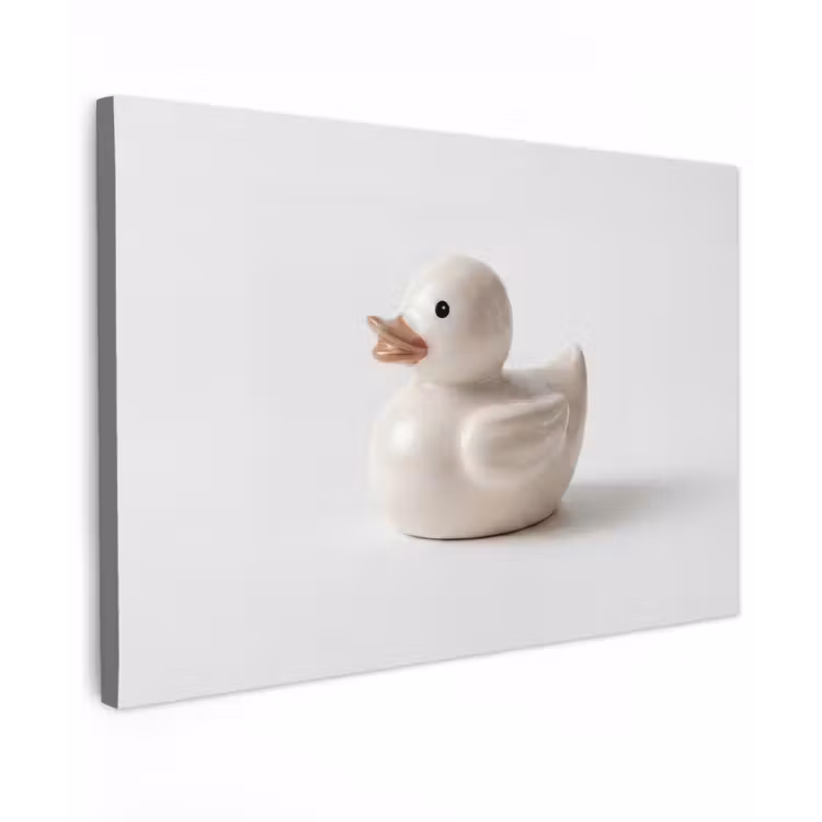 Badeend - Minimalistisch - Wit canvas 2cm klein -z3d