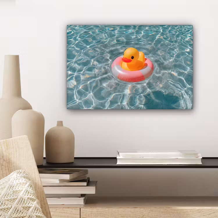 Badeend - Zwemband - Geel canvas 2cm klein -sfeer6
