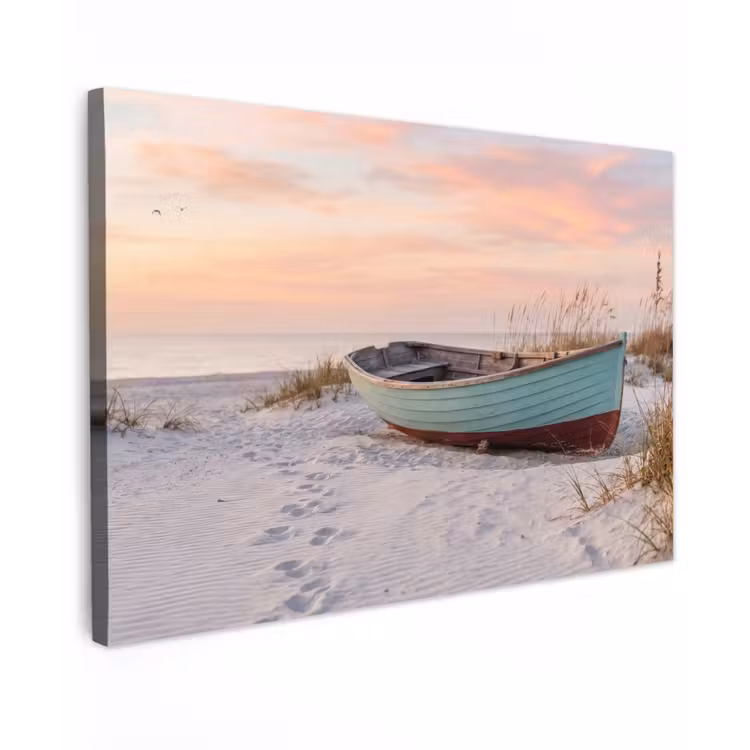 Rustiek - Roeiboot - Zandstrand canvas 2cm klein -z3d