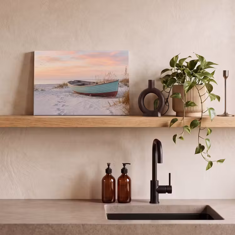 Rustiek - Roeiboot - Zandstrand canvas 2cm klein -sfeer3