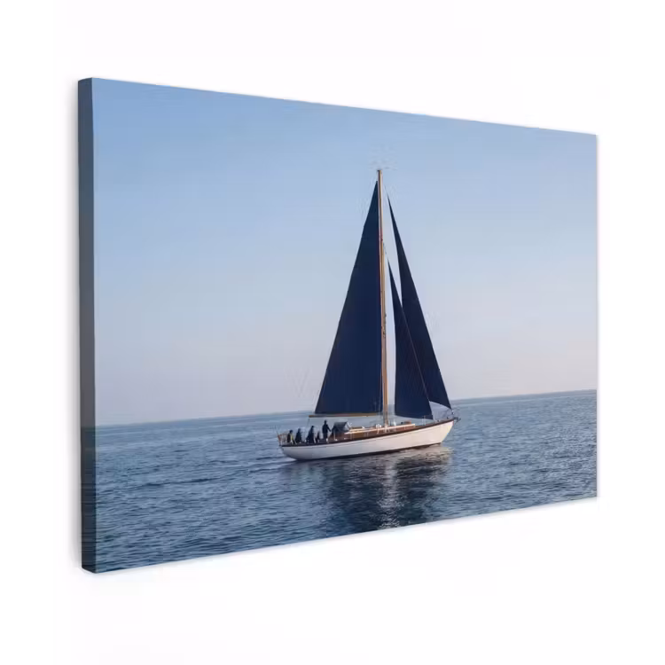 Zeilboot - Zee - Blauw canvas 2cm klein -z3d