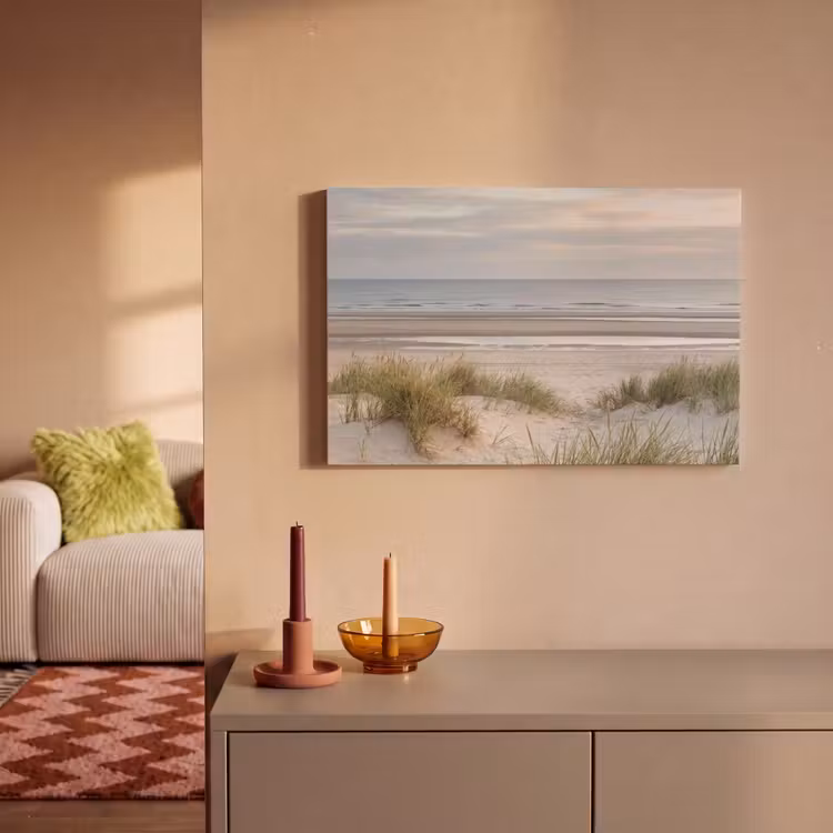 Zandstrand - Bewolkt - Duinen canvas 2cm klein -sfeer1