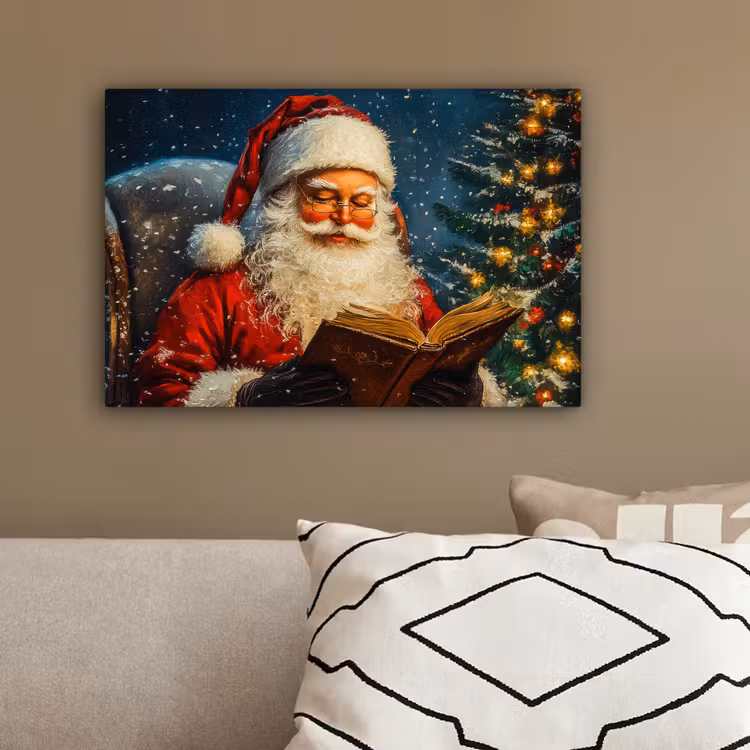 Kerstman - Kerst - Winter - Kerstboom canvas 2cm klein -sfeer3