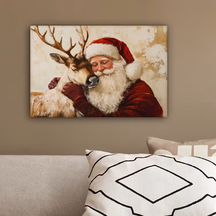 Kerstman - Rendier - Kerst - Christmas canvas 2cm klein -sfeer3