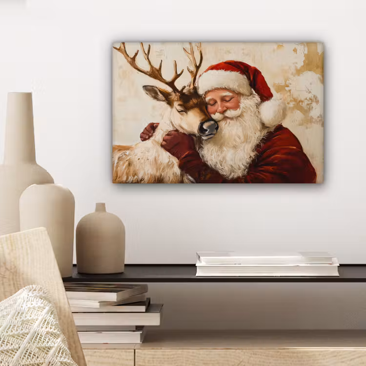 Kerstman - Rendier - Kerst - Christmas canvas 2cm klein -sfeer6