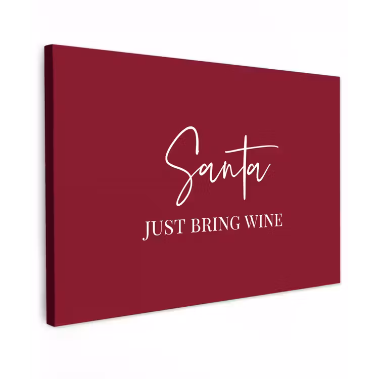 Santa - Wine - Rood - Kerst - Kerstman canvas 2cm klein -z3d