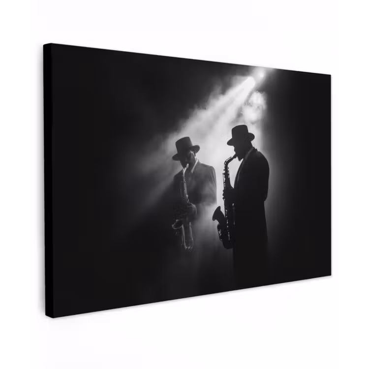 Saxofonisten - Hoeden - Rook - Licht canvas 2cm klein -z3d