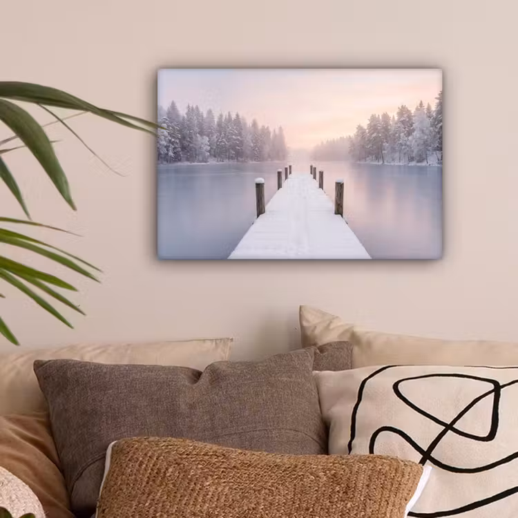 Steiger - Meer - Mist - Winter - Serene canvas 2cm klein -sfeer1