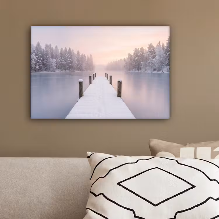 Steiger - Meer - Mist - Winter - Serene canvas 2cm klein -sfeer3