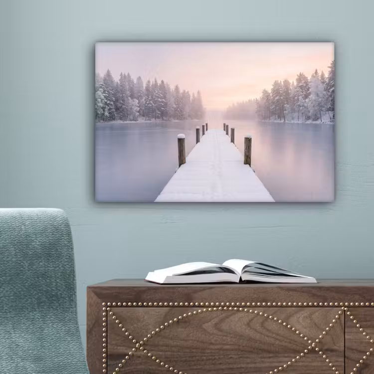 Steiger - Meer - Mist - Winter - Serene canvas 2cm klein -sfeer4
