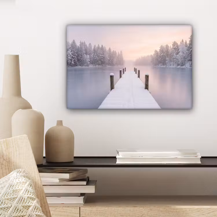 Steiger - Meer - Mist - Winter - Serene canvas 2cm klein -sfeer6