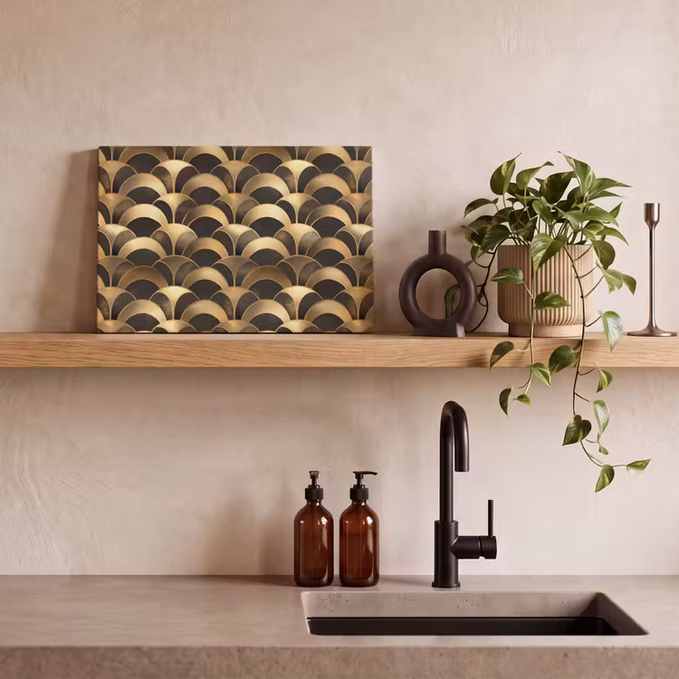 Schubben - Structuur - Goud canvas 2cm klein 34 -sfeer3
