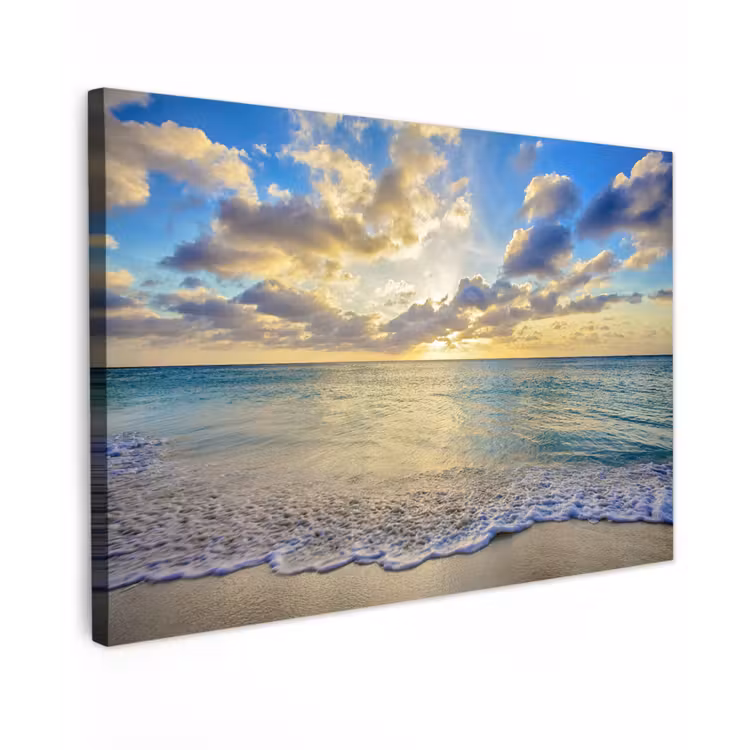 Zee - Strand - Wolken - Zon canvas 2cm klein -z3d