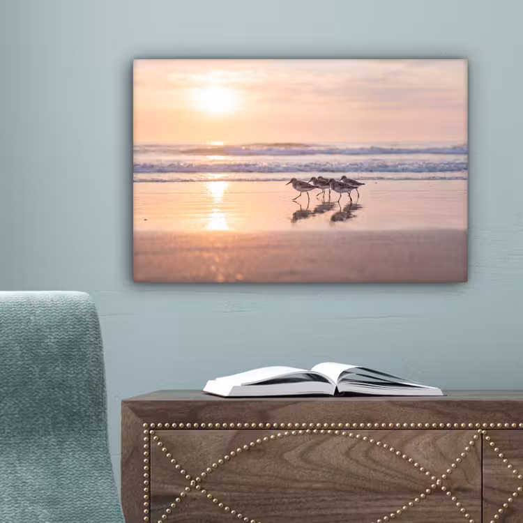 Zee - Vogels - Strand canvas 2cm klein -sfeer4