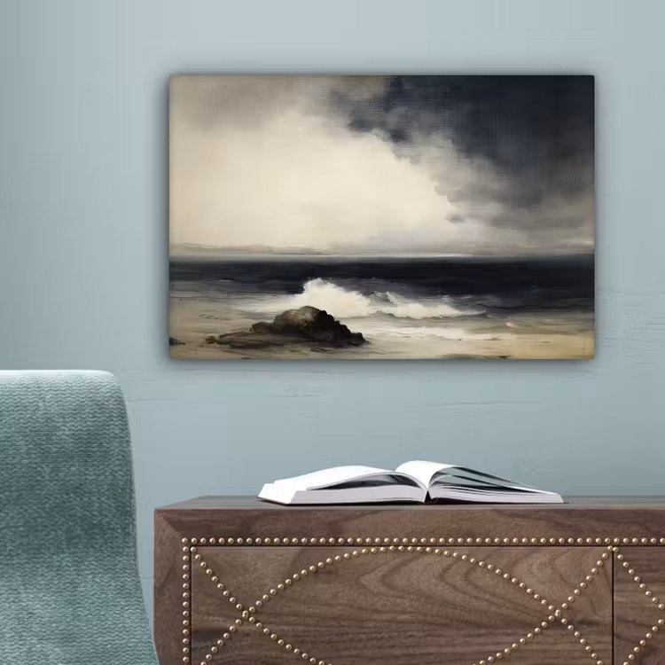 Zee - Rotsen - Storm canvas 2cm klein -sfeer4