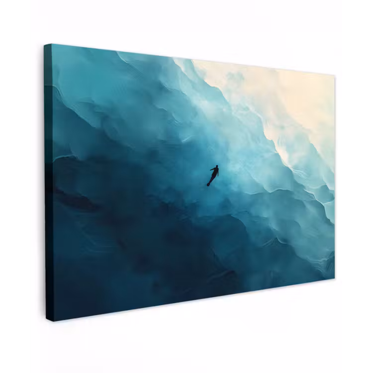 Zee - Silhouet - Abstract - Blauw canvas 2cm klein -z3d
