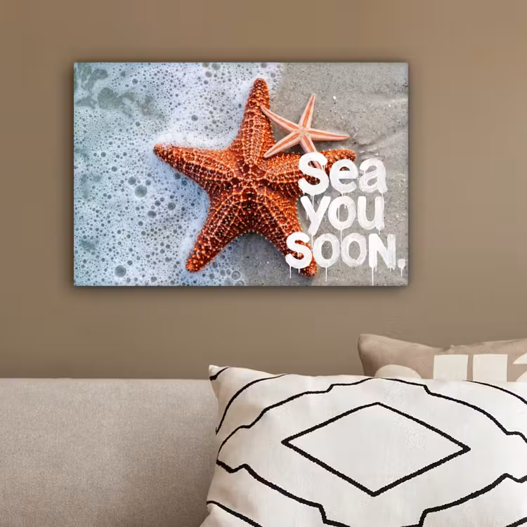 Sea you soon - Zeester - Zee canvas 2cm klein -sfeer3