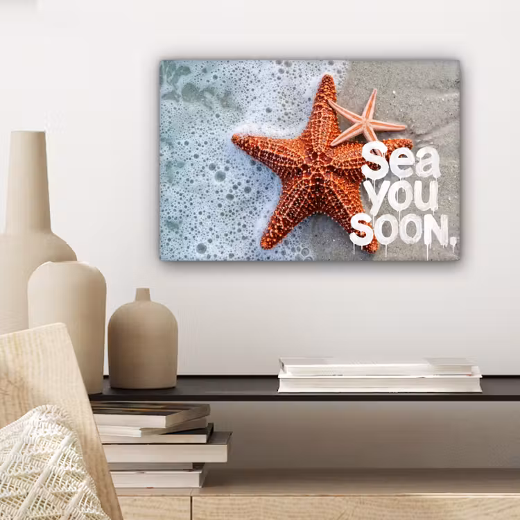 Sea you soon - Zeester - Zee canvas 2cm klein -sfeer6
