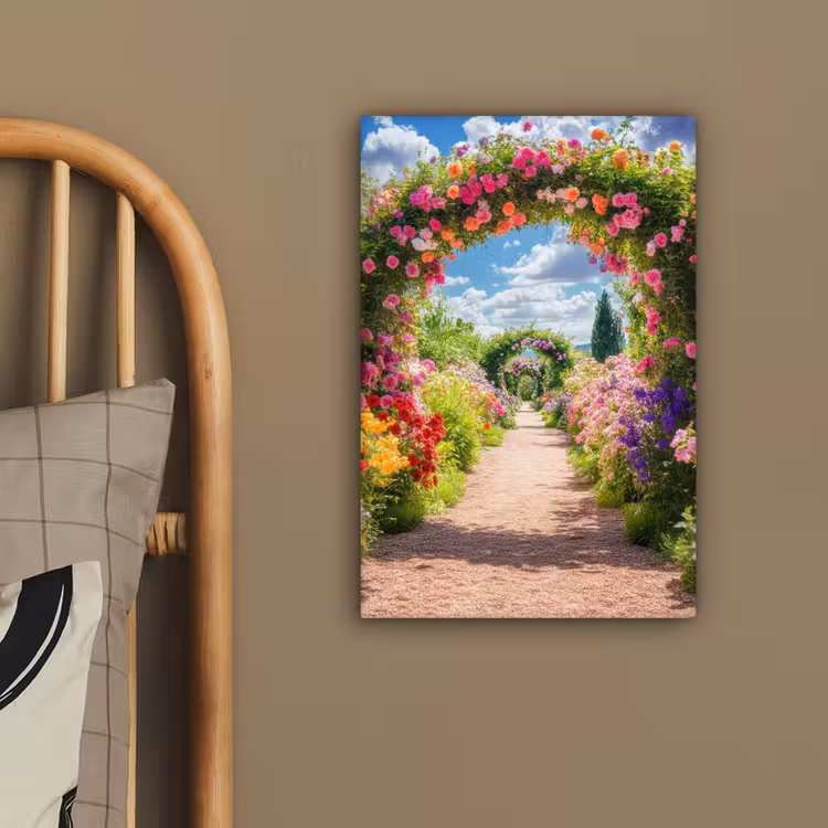 Doorkijk - Bloemen - Kleurrijk - Natuur canvas 2cm klein -sfeer3