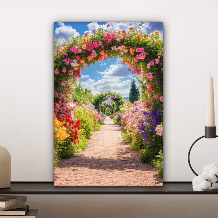 Doorkijk - Bloemen - Kleurrijk - Natuur canvas 2cm klein -sfeer6