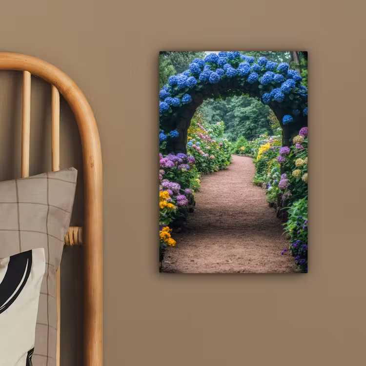 Doorkijk - Bloemen - Hortensia - Pad canvas 2cm klein -sfeer3