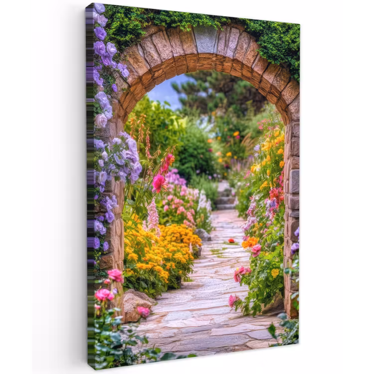 Doorkijk - Bloemen - Pad - Natuur canvas 2cm klein -z3d