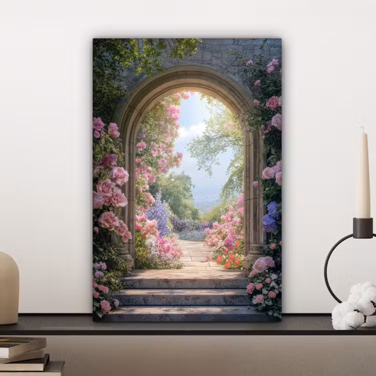 Doorkijk - Rozen - Vintage - Bloemen canvas 2cm klein -sfeer6