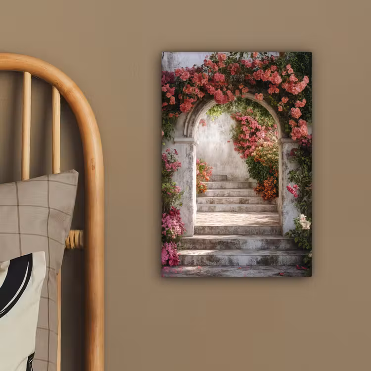 Doorkijk - Rozen - Vintage - Poort canvas 2cm klein -sfeer3