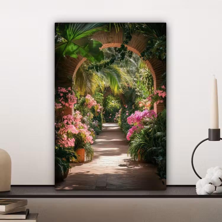 Doorkijk - Tropisch - Bloemen - Natuur canvas 2cm klein -sfeer6
