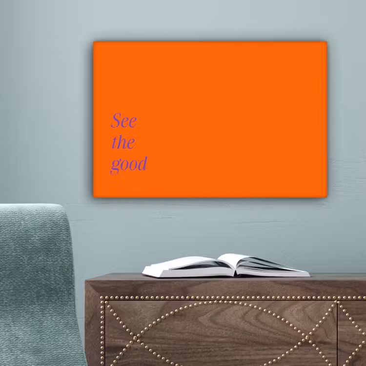 See te good - Paars - Oranje canvas 2cm klein -sfeer4