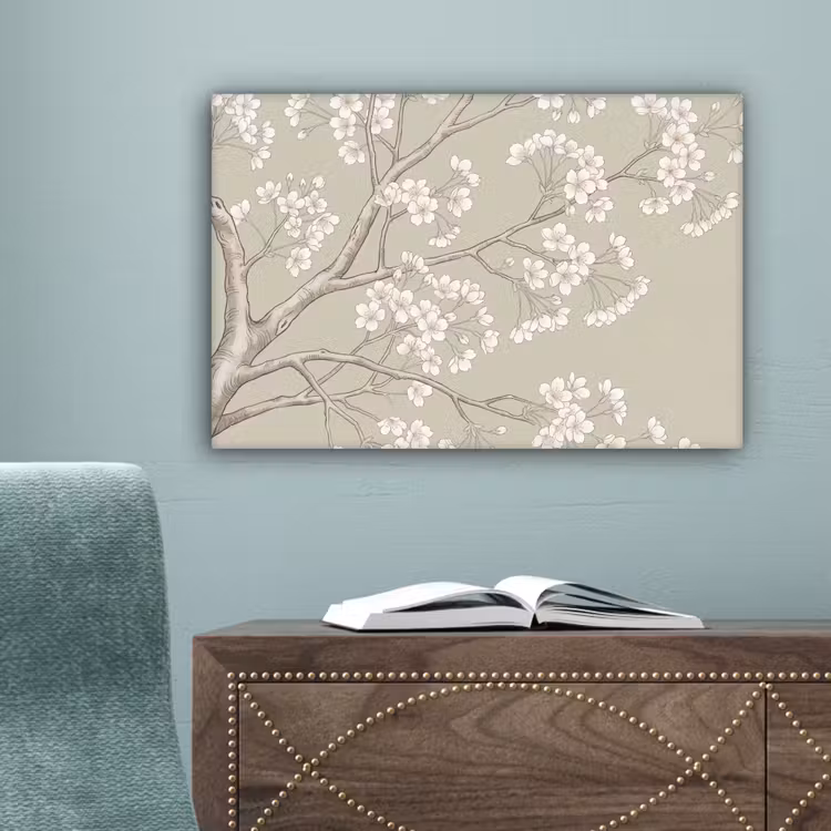 Sereen - Bloesem - Wit canvas 2cm klein -sfeer4